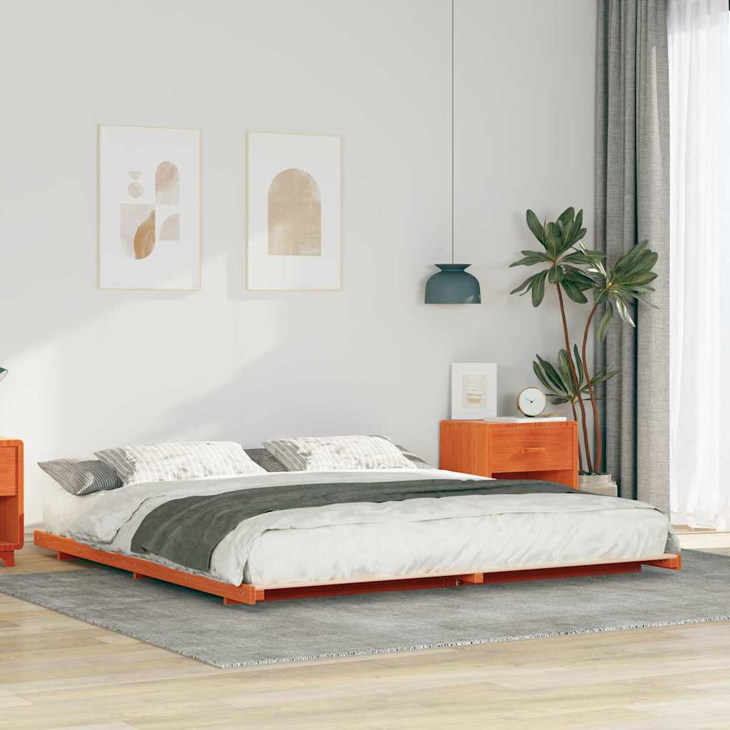 Bedframe Wasbruin 200 x 210 cm Massief grenenhout is nu te koop bij PeponiXL, paradijselijk wonen!