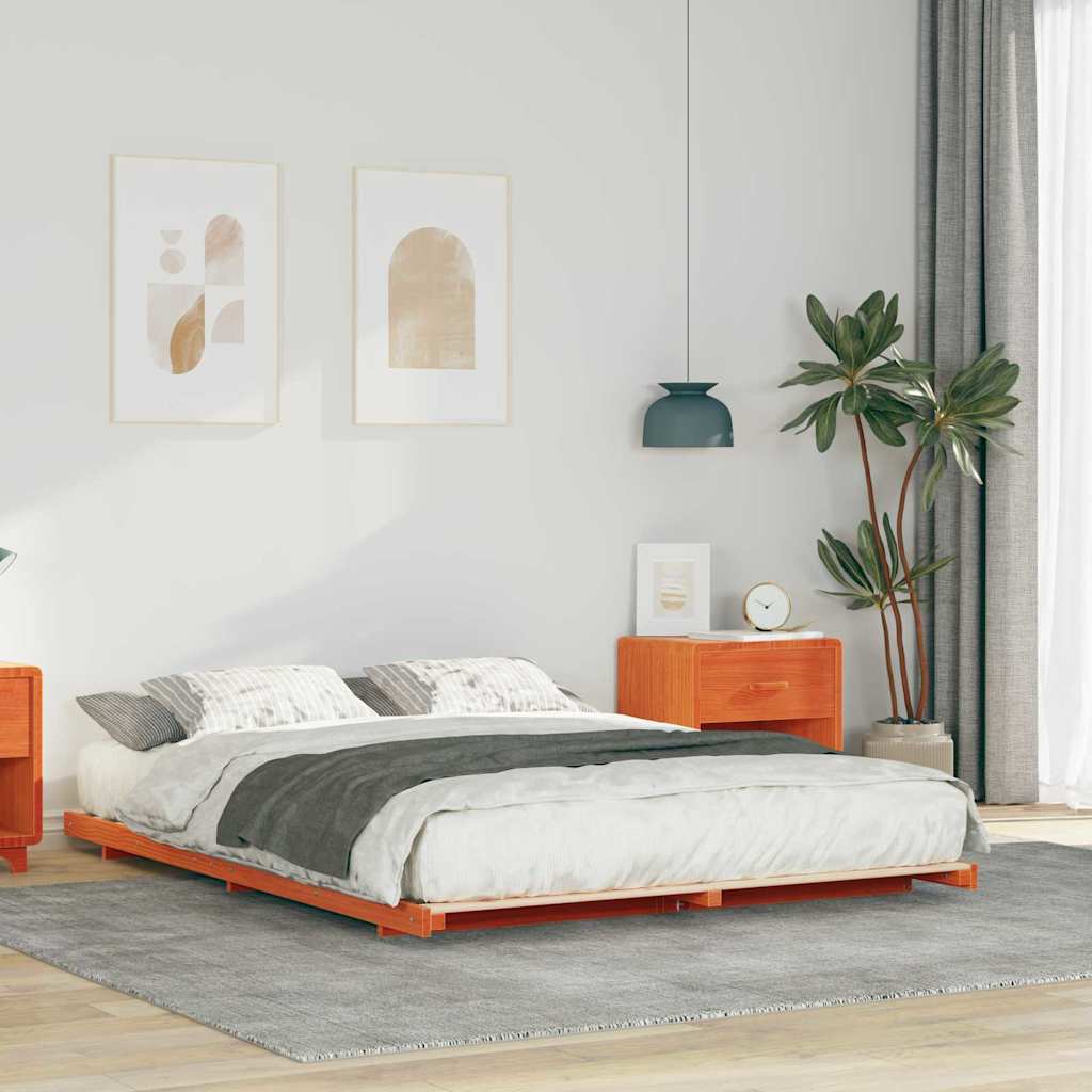 Bedframe Wasbruin 140 x 220 cm Massief grenenhout is nu te koop bij PeponiXL, paradijselijk wonen!