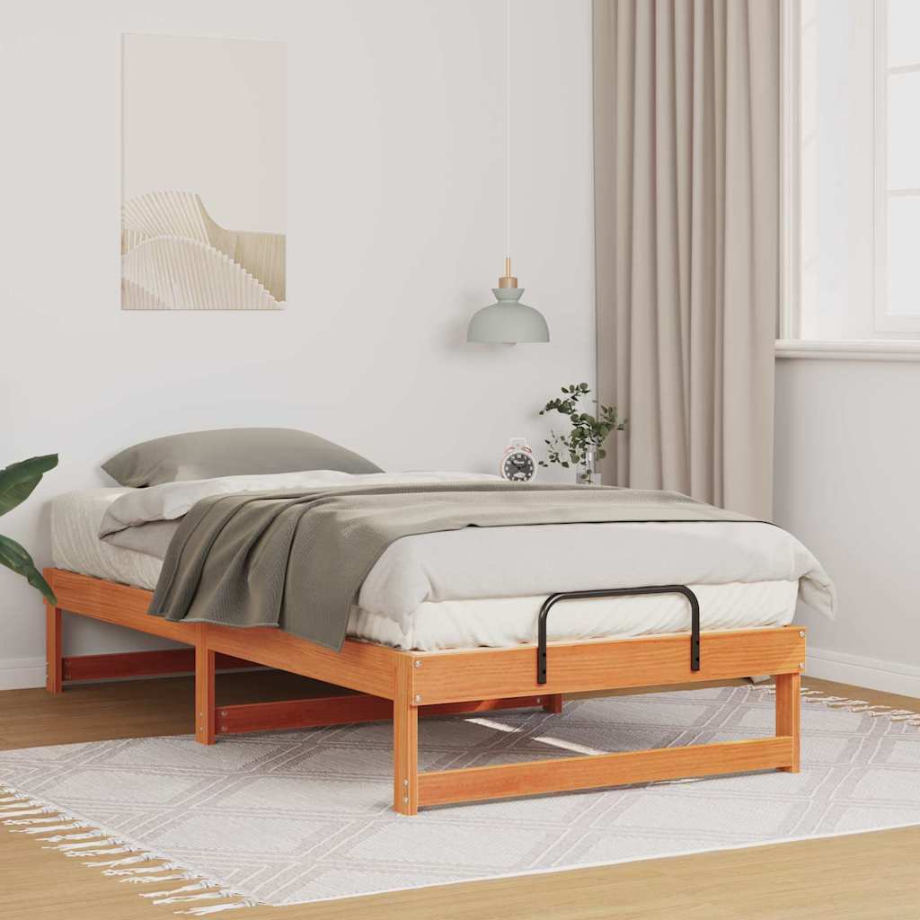 Bedframe Bruin 75 x 190 cm Massief grenenhout is nu te koop bij PeponiXL, paradijselijk wonen!