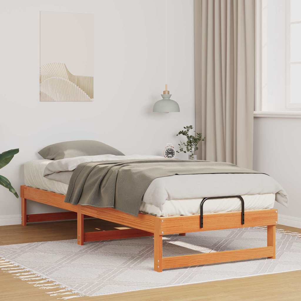 Bedframe Bruin 90 x 210 cm Massief grenenhout is nu te koop bij PeponiXL, paradijselijk wonen!