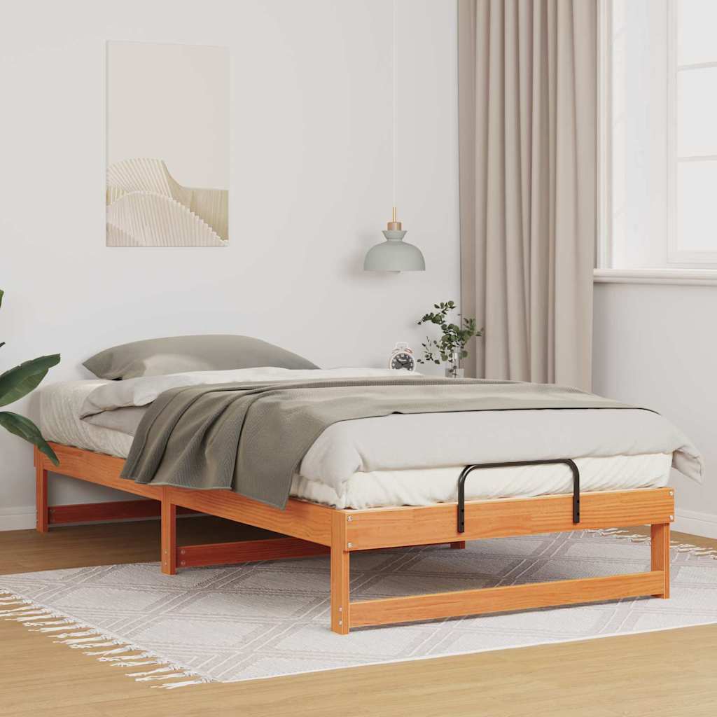 Bedframe Bruin 100 x 210 cm Massief grenenhout is nu te koop bij PeponiXL, paradijselijk wonen!