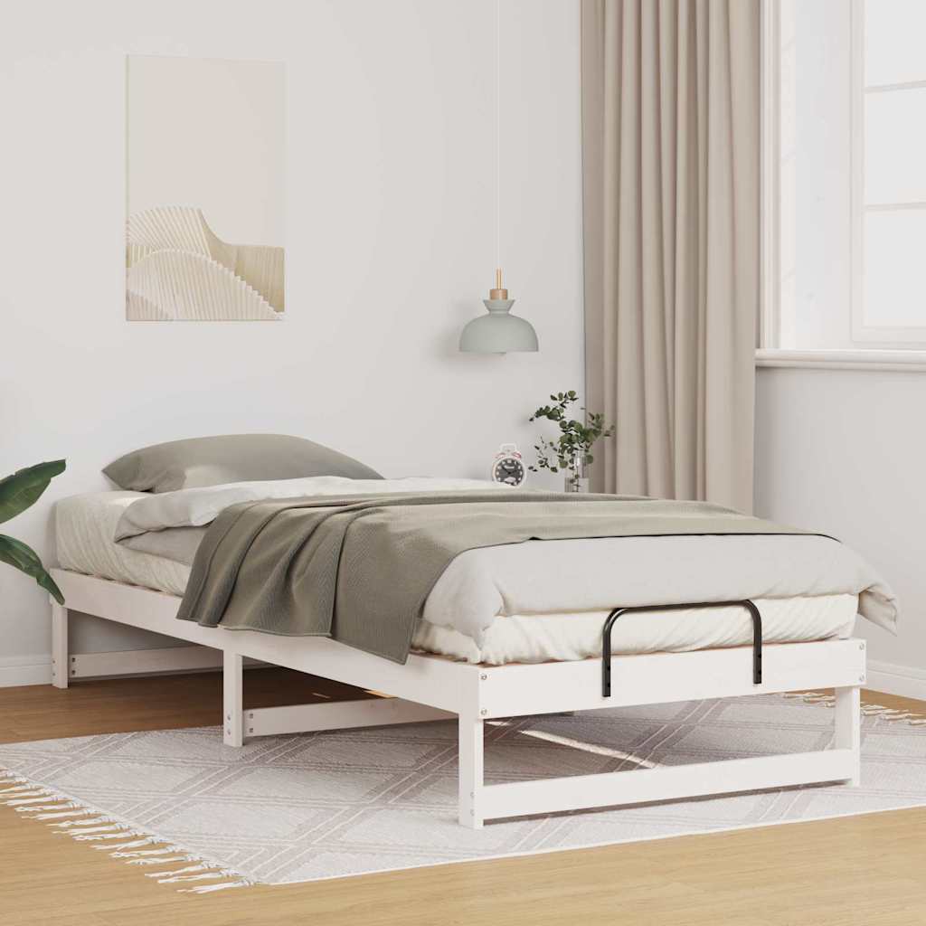 Bedframe Wit 80 x 220 cm Massief grenenhout is nu te koop bij PeponiXL, paradijselijk wonen!