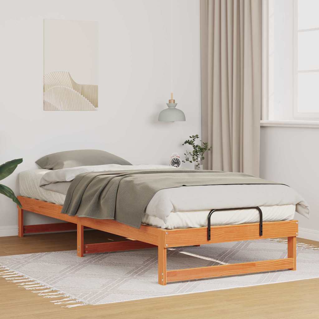 Bedframe Bruin 100 x 220 cm Massief grenenhout is nu te koop bij PeponiXL, paradijselijk wonen!
