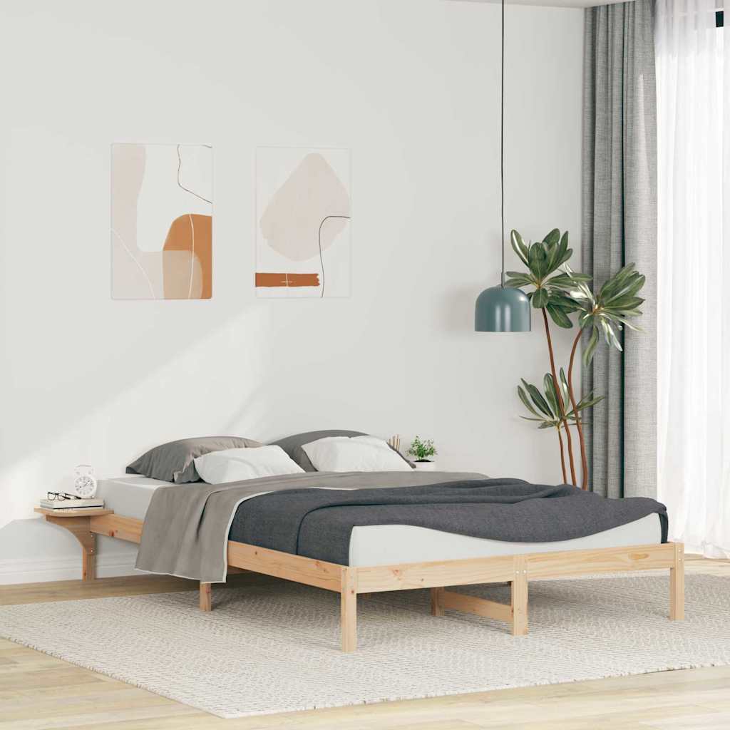 Bedframe met Zijtafels Naturel 140 x 210 cm Massief grenenhout is nu te koop bij PeponiXL, paradijselijk wonen!