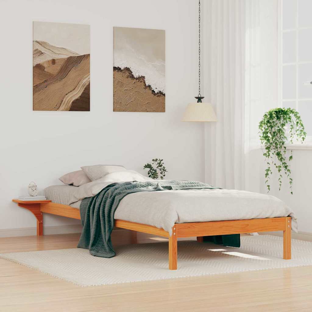 Bedframe met Zijtafels Wasbruin 90 x 220 cm Massief grenenhout is nu te koop bij PeponiXL, paradijselijk wonen!