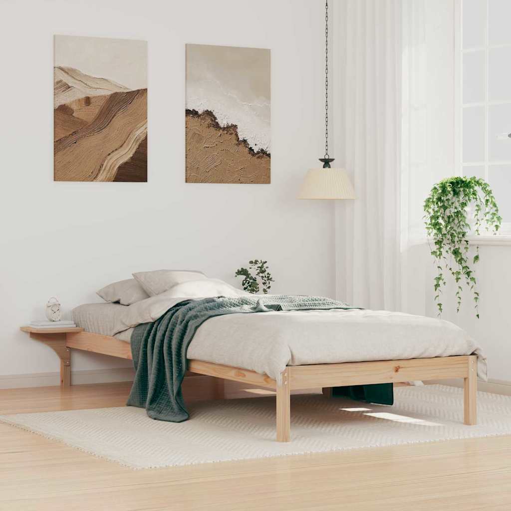 Bedframe met Zijtafels Naturel 100 x 220 cm Massief grenenhout is nu te koop bij PeponiXL, paradijselijk wonen!