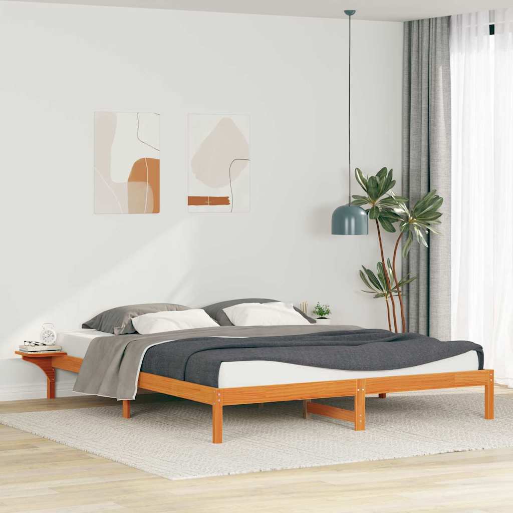 Bedframe met Zijtafels Wasbruin 200 x 220 cm Massief grenenhout is nu te koop bij PeponiXL, paradijselijk wonen!