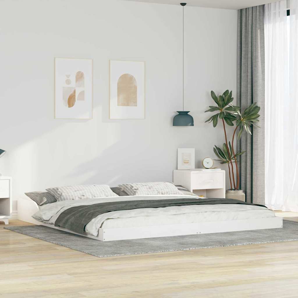 Bedframe Wit 200 x 210 cm Massief grenenhout is nu te koop bij PeponiXL, paradijselijk wonen!