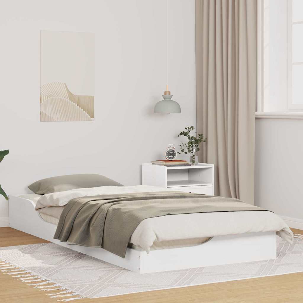 Bedframe Wit 90 x 200 cm Massief grenenhout is nu te koop bij PeponiXL, paradijselijk wonen!