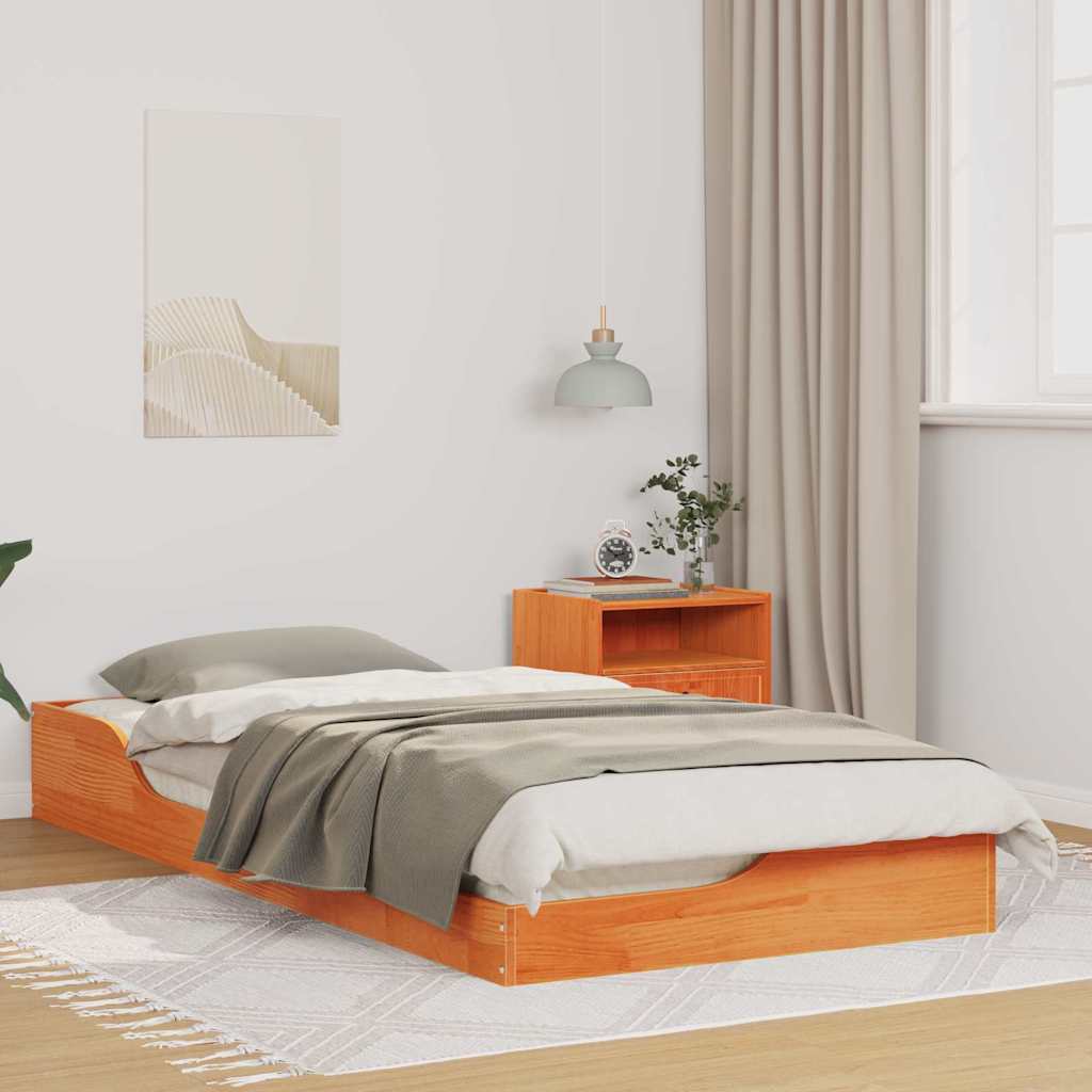 Bedframe Wasbruin 80 x 200 cm Massief grenenhout is nu te koop bij PeponiXL, paradijselijk wonen!