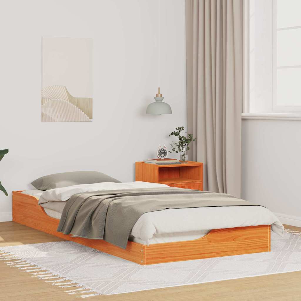 Bedframe Wasbruin 90 x 210 cm Massief grenenhout is nu te koop bij PeponiXL, paradijselijk wonen!