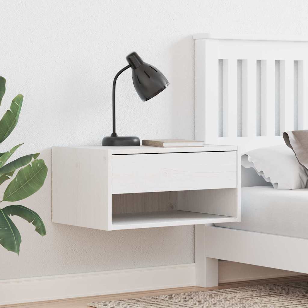 Nachtkastje 2 pcs Wit 50 x 32,5 x 24 cm Massief grenenhout is nu te koop bij PeponiXL, paradijselijk wonen!