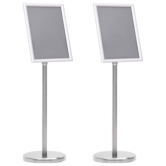 Posterstandaards 2 pcs Zilver 32.7 x 24 x 108 cm Aluminium is nu te koop bij PeponiXL, paradijselijk wonen!