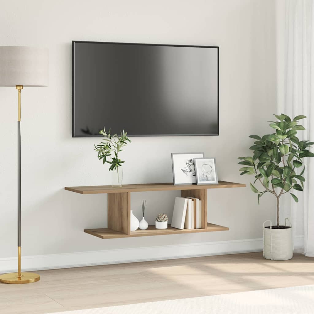 Tv-meubelset Bruin 103 x 30 x 26,5 cm Bewerkt hout is nu te koop bij PeponiXL, paradijselijk wonen!