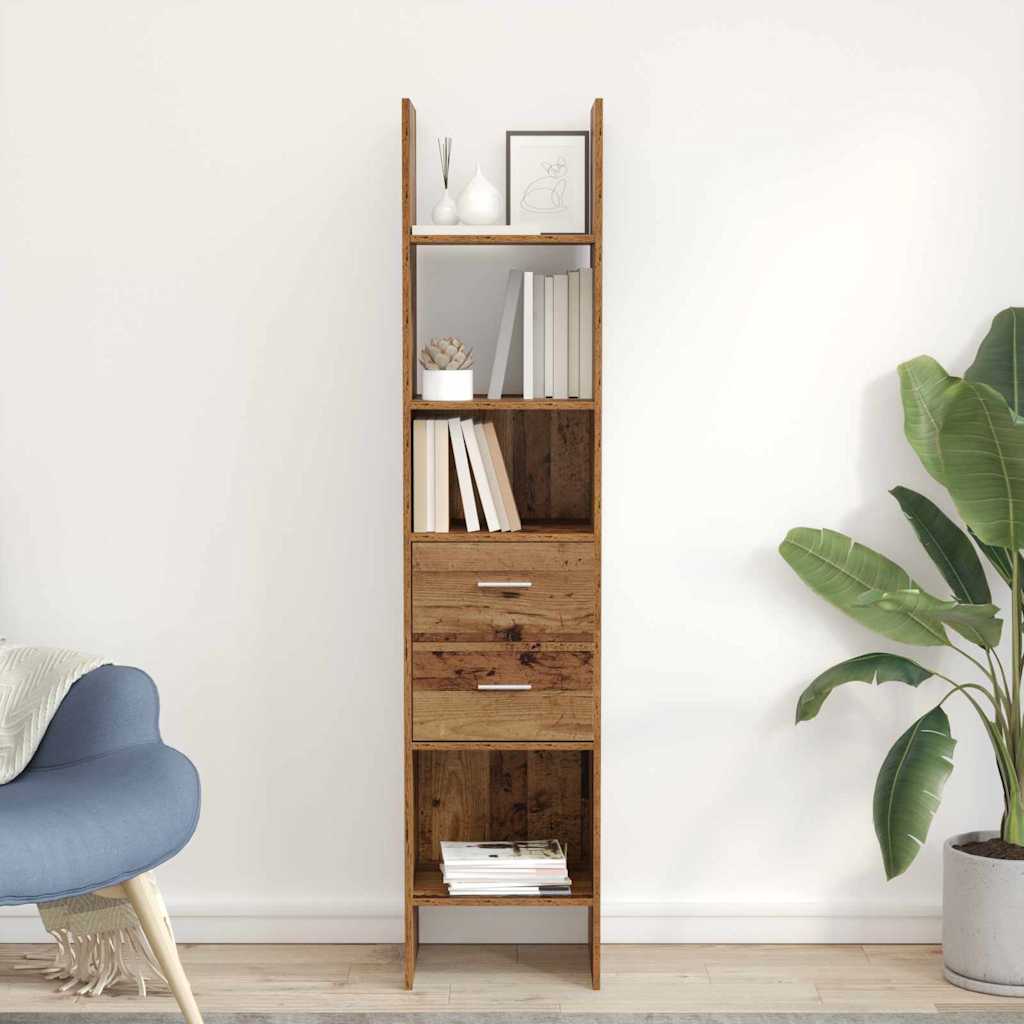 Boekenkast Oud hout 40 x 35 x 180 cm Bewerkt hout is nu te koop bij PeponiXL, paradijselijk wonen!