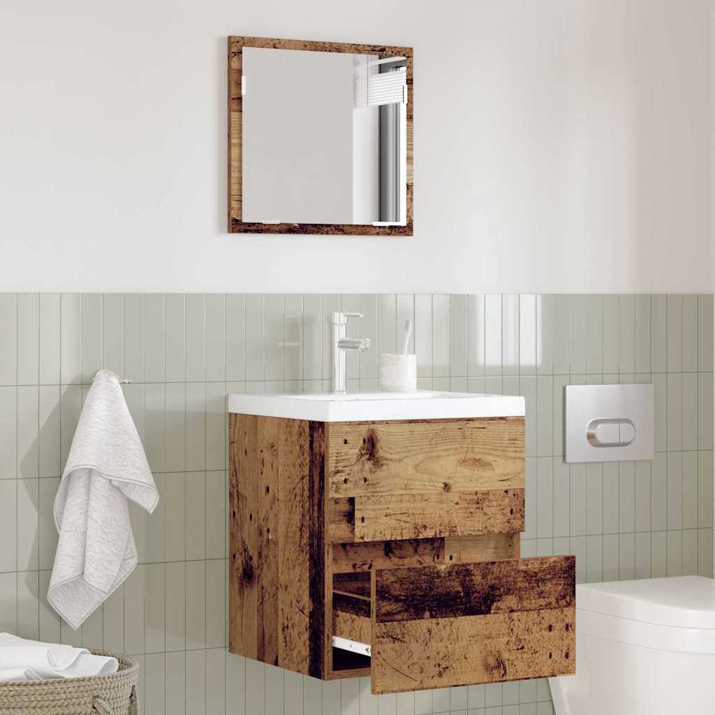 Badkamerkast met lade Oud Hout 41 x 38,5 x 45 cm Bewerkt hout is nu te koop bij PeponiXL, paradijselijk wonen!
