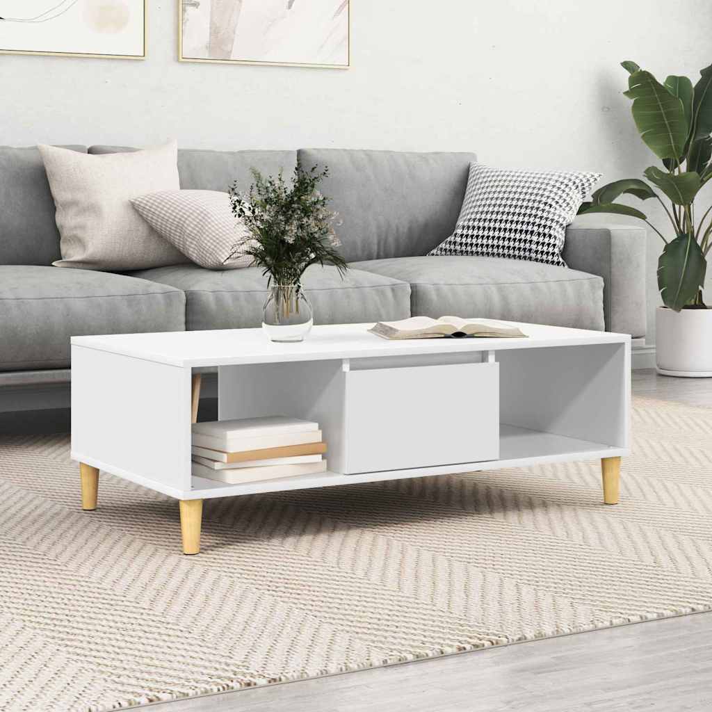 Salontafel Wit 102 x 55 x 35 cm Bewerkt hout is nu te koop bij PeponiXL, paradijselijk wonen!