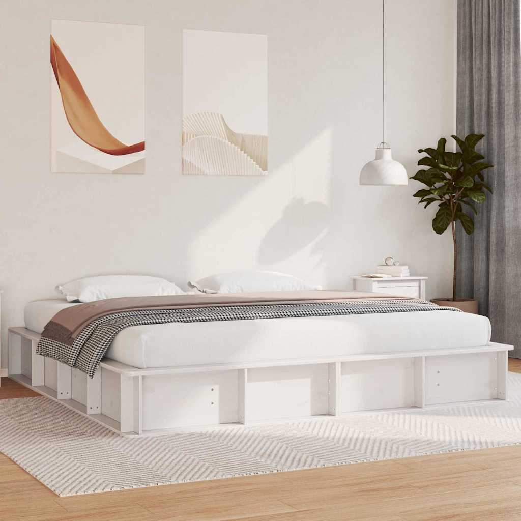 Bedframe Wit 180 x 200 cm Massief grenenhout is nu te koop bij PeponiXL, paradijselijk wonen!