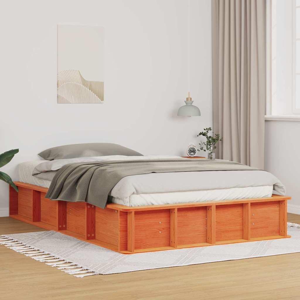 Bedframe Wasbruin 140 x 200 cm Massief grenenhout is nu te koop bij PeponiXL, paradijselijk wonen!