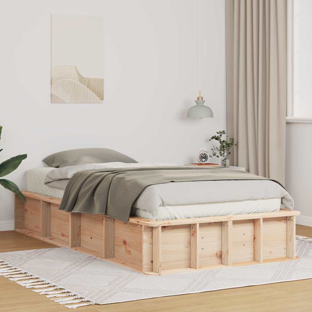 Bedframe Bruin 100 x 200 cm Massief grenenhout is nu te koop bij PeponiXL, paradijselijk wonen!