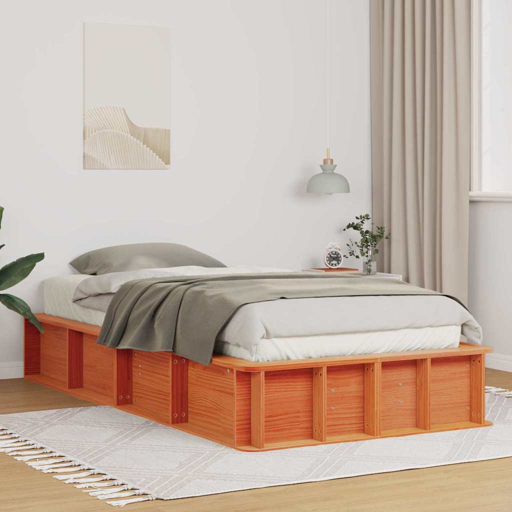 Bedframe Wasbruin 100 x 200 cm Massief grenenhout is nu te koop bij PeponiXL, paradijselijk wonen!
