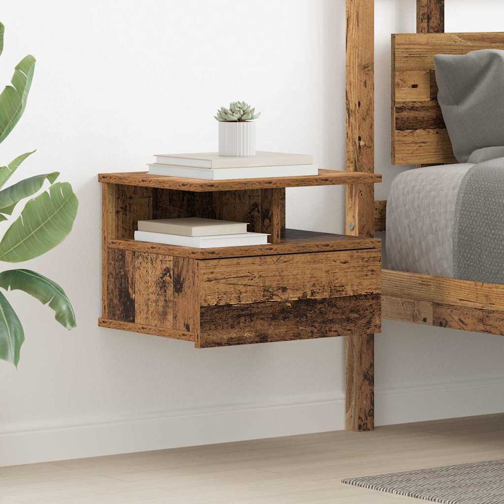 Vliegend Nachtkastje Oudhout 40 x 31 x 28 cm Bewerkt hout is nu te koop bij PeponiXL, paradijselijk wonen!