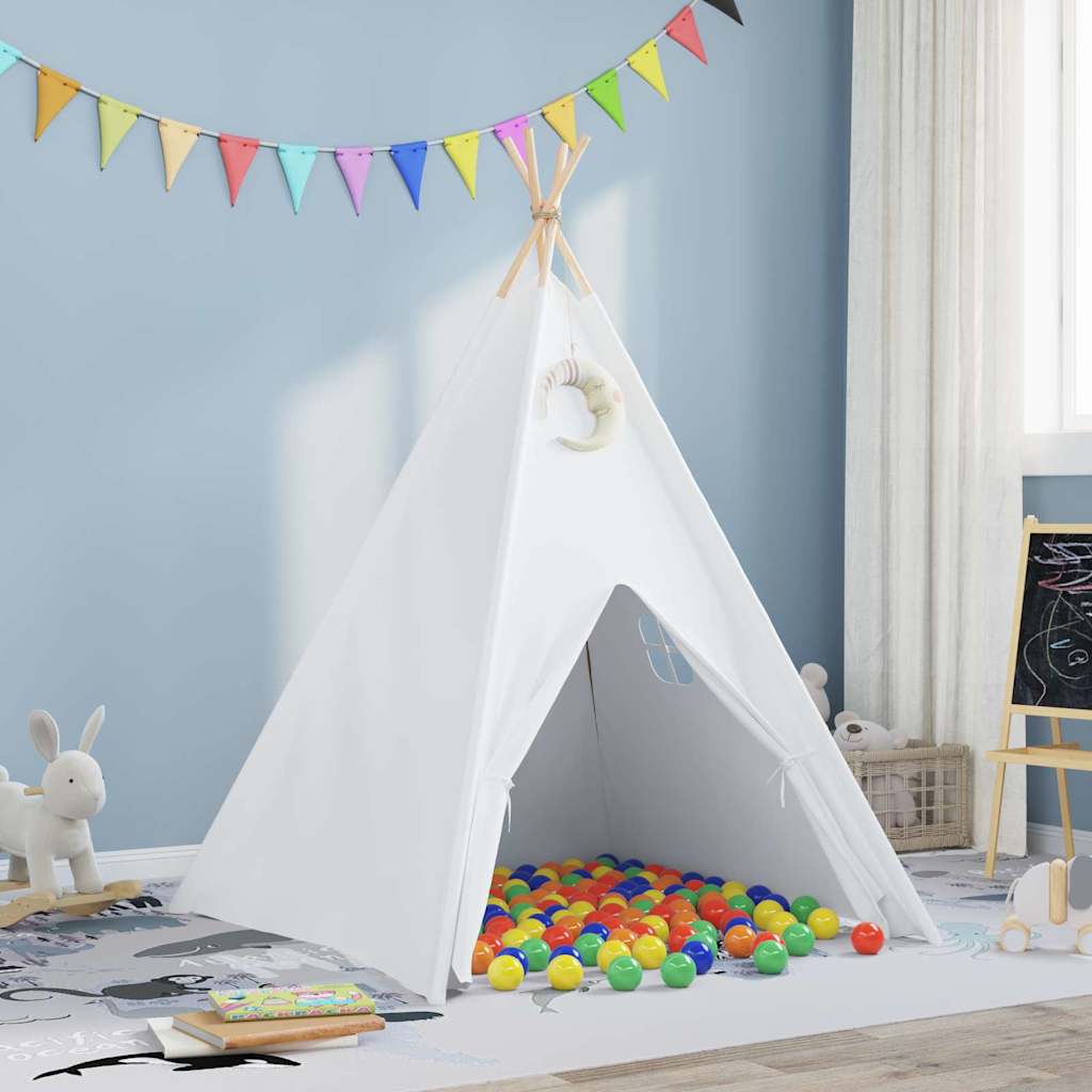 Teepee Tent Wit 120 x 120 x 150 cm Stof en Plastic is nu te koop bij PeponiXL, paradijselijk wonen!