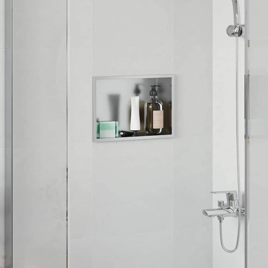 Douche Niche zilver 30 x 20 x 9,5 cm Roestvrij staal is nu te koop bij PeponiXL, paradijselijk wonen!