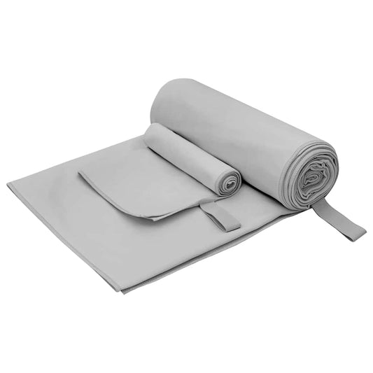 Set van Sporthanddoeken 2 pcs Grijs Stof is nu te koop bij PeponiXL, paradijselijk wonen!