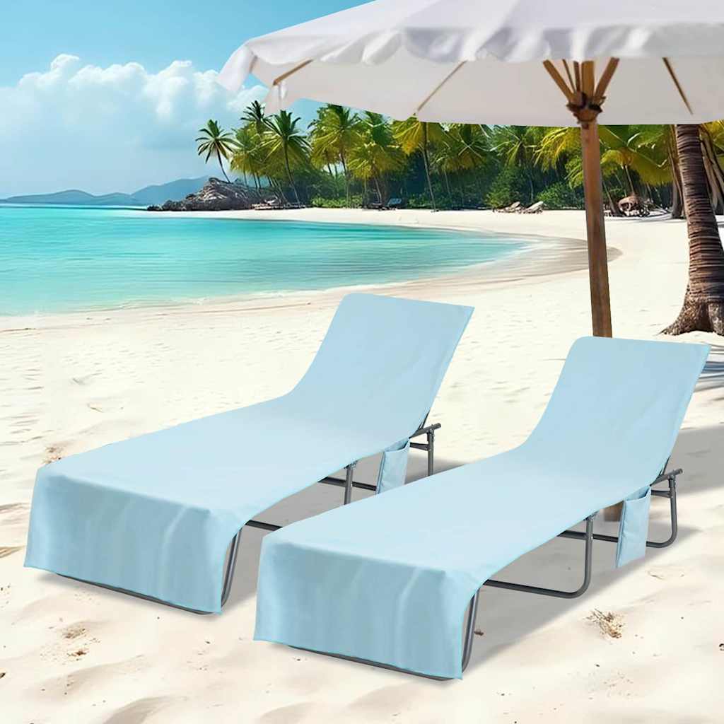 Ligbedhanddoeken 2 st Blauw 210 x 75 cm is nu te koop bij PeponiXL, paradijselijk wonen!
