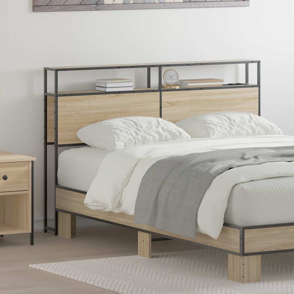Opberghoofdbord Sonoma eiken Bewerkt hout is nu te koop bij PeponiXL, paradijselijk wonen!