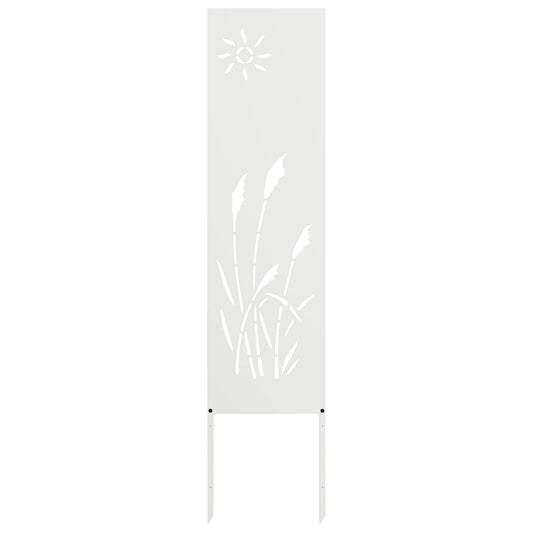 Tuin Privacy Screen Fretwerk Wit 32 x 140 cm Koudgewalst staal is nu te koop bij PeponiXL, paradijselijk wonen!