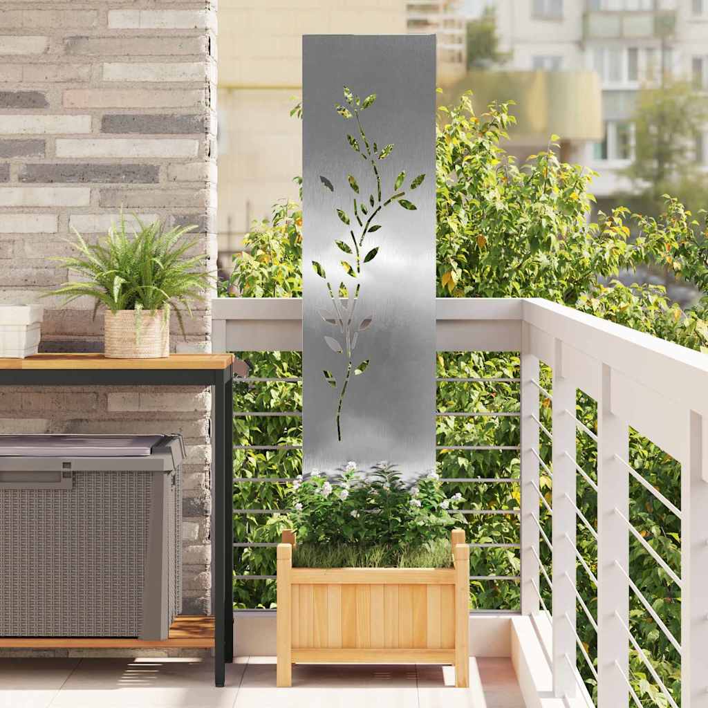 Tuin Privacy Screen Bloemen Zilver 32 x 140 cm Roestvrij staal is nu te koop bij PeponiXL, paradijselijk wonen!