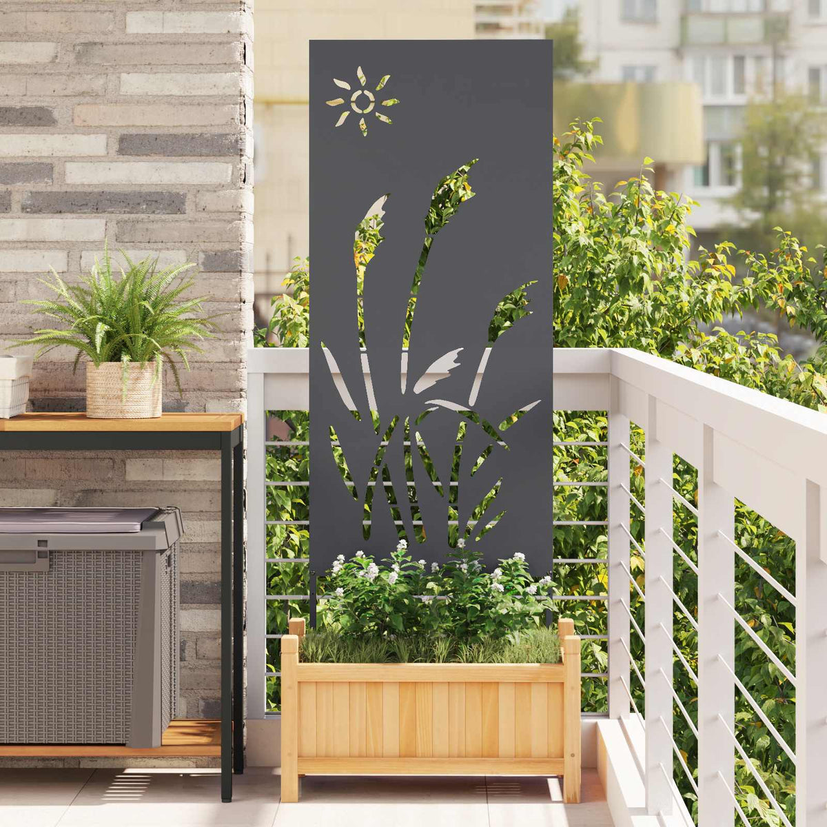 Tuin Privacy Screen Antraciet 50 x 140 cm Koudgewalst staal is nu te koop bij PeponiXL, paradijselijk wonen!