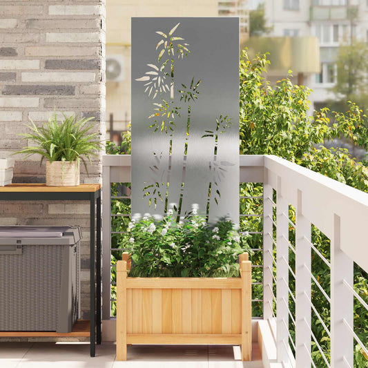 Tuin Privacy Screen Bloemen Zilver 50 x 140 cm Roestvrij staal is nu te koop bij PeponiXL, paradijselijk wonen!