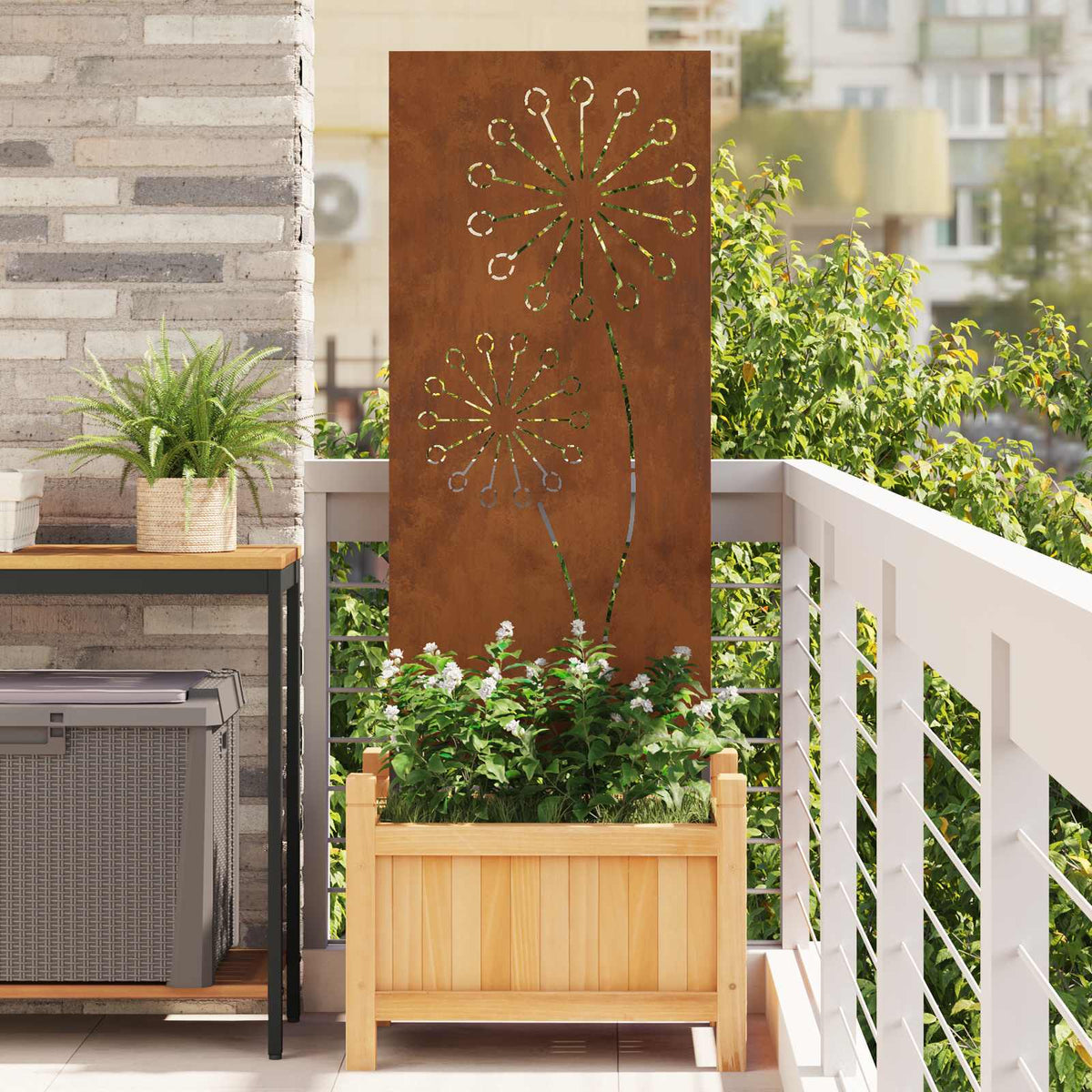 Tuin Privacy Screen Fretwerk Roestig 50 x 140 cm weervast staal is nu te koop bij PeponiXL, paradijselijk wonen!