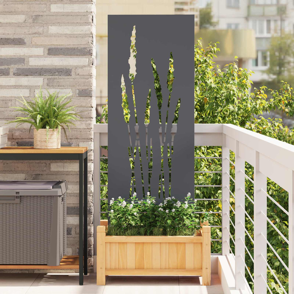 Tuin Privacy Screen Antraciet 50 x 140 cm Koudgewalst staal is nu te koop bij PeponiXL, paradijselijk wonen!