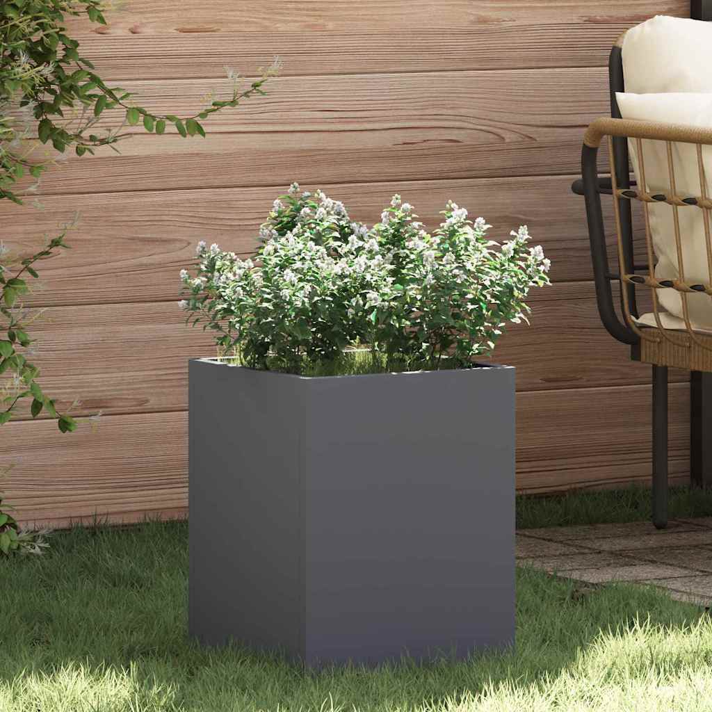 Tuin Bloempot Antraciet 32 x 32 x 40 cm Koudgewalst staal is nu te koop bij PeponiXL, paradijselijk wonen!