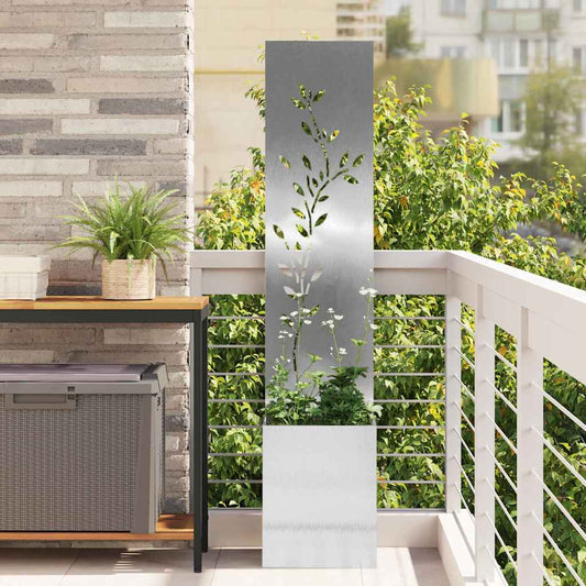 Tuin Privacy Screen Zilver 32 x 32 x 150 cm Roestvrij staal is nu te koop bij PeponiXL, paradijselijk wonen!