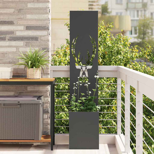 Tuin Privacy Screen Zwart 32 x 32 x 150 cm Koudgewalst staal is nu te koop bij PeponiXL, paradijselijk wonen!