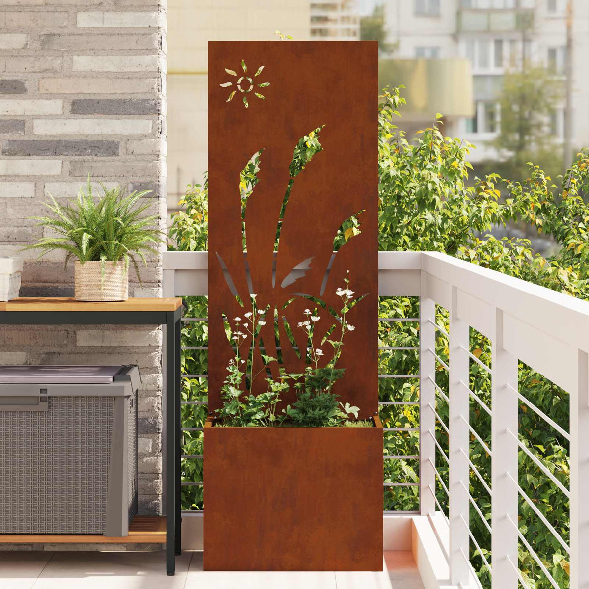 Tuin Privacy Screen Roestig 50 x 32 x 150 cm Cortenstaal is nu te koop bij PeponiXL, paradijselijk wonen!