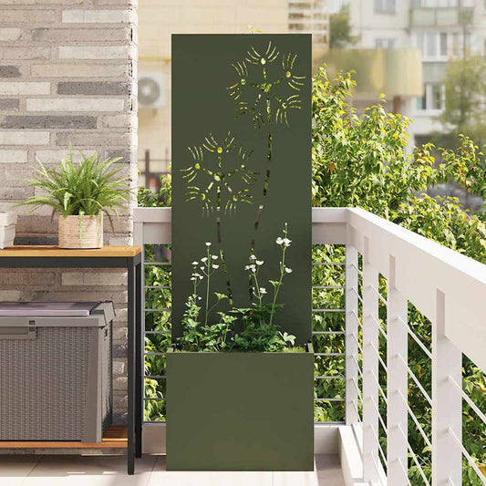 Tuin Privacy Screen Olijfgroen 50 x 140 cm Koudgewalst staal is nu te koop bij PeponiXL, paradijselijk wonen!