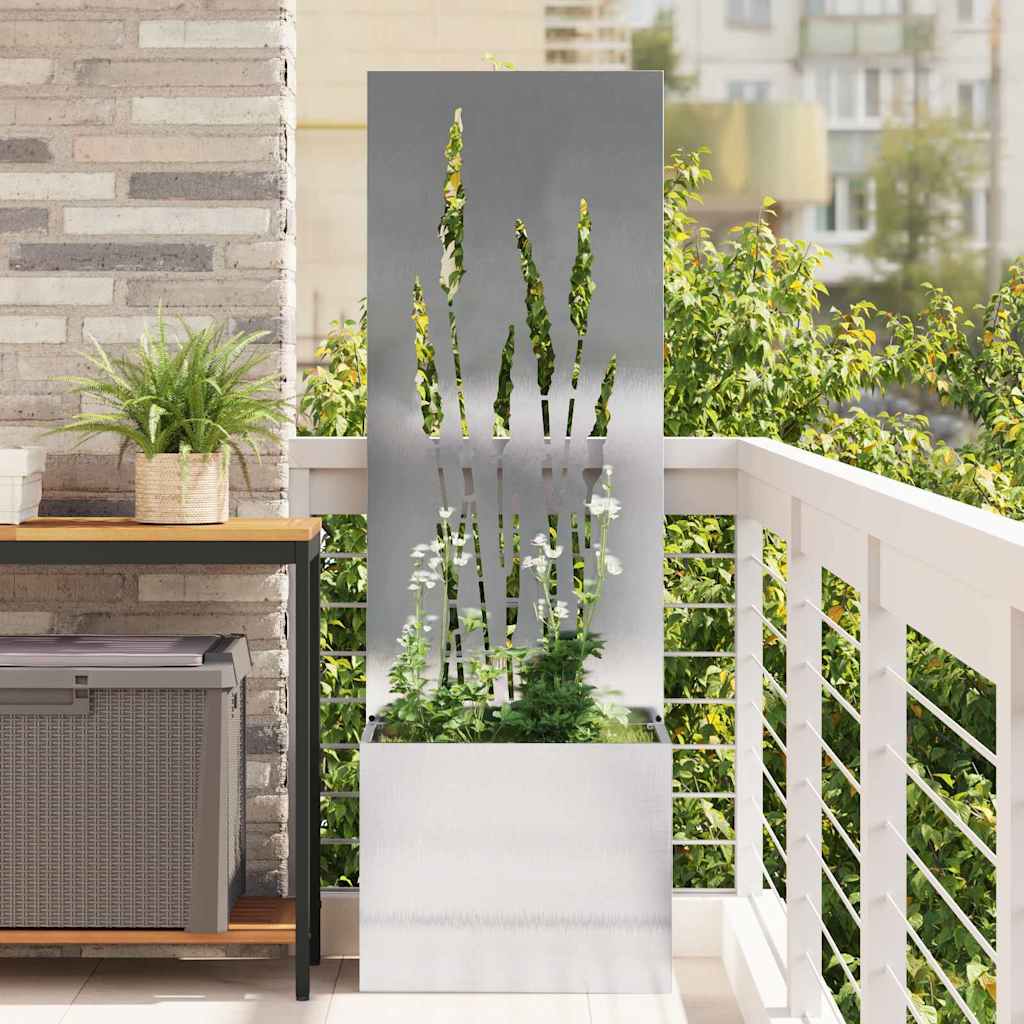 Tuin Privacy Screen Fretwerk Zilver 50 x 150 cm Roestvrij staal is nu te koop bij PeponiXL, paradijselijk wonen!