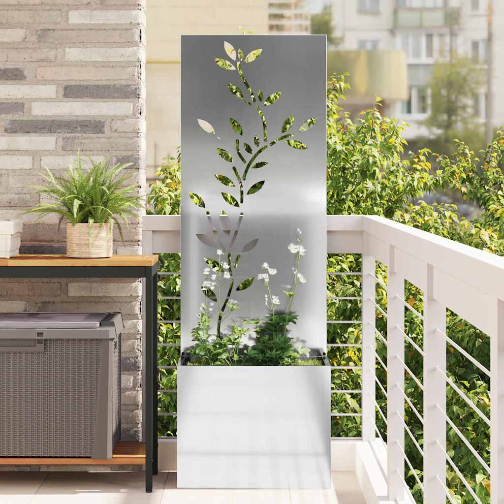 Tuin Privacy Screen Bloemen Zilver 50 x 32 x 150 cm is nu te koop bij PeponiXL, paradijselijk wonen!