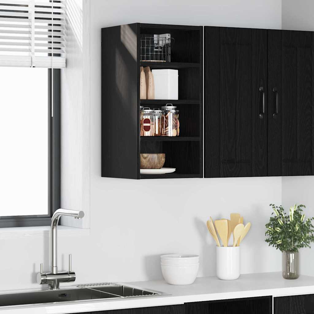 Hangkast met plank Zwart eiken 30 x 29,5 x 60 cm Bewerkt hout is nu te koop bij PeponiXL, paradijselijk wonen!