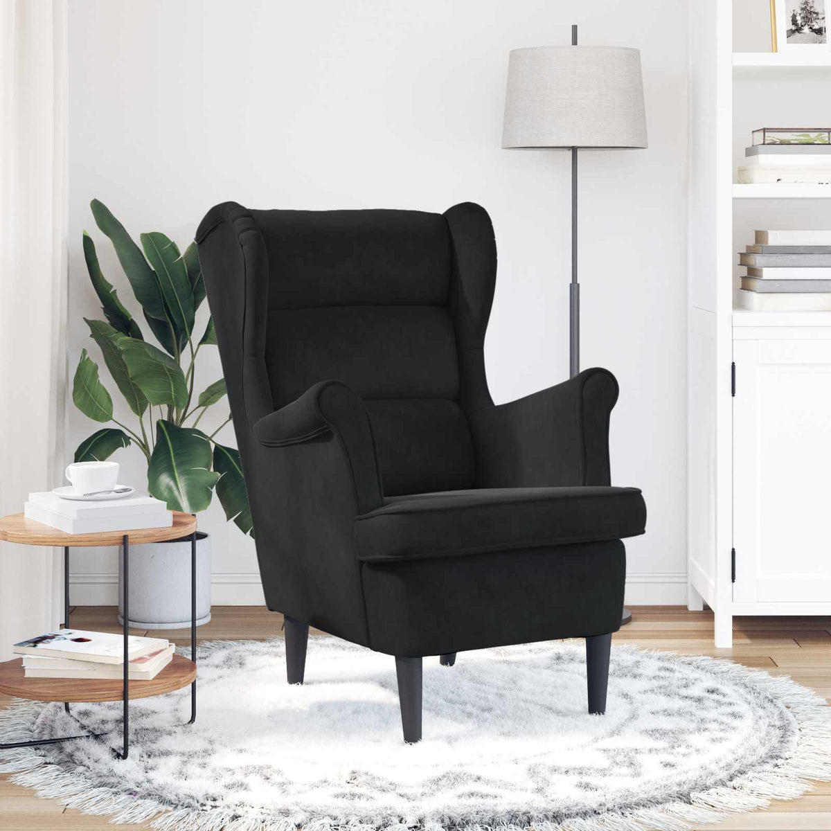 vidaXL Fauteuil Zwart Fluweel