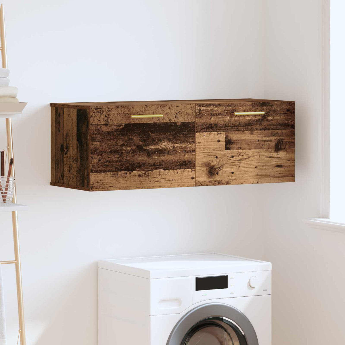 Wandkast Oud hout 100 x 36.5 x 35 cm Bewerkt hout is nu te koop bij PeponiXL, paradijselijk wonen!