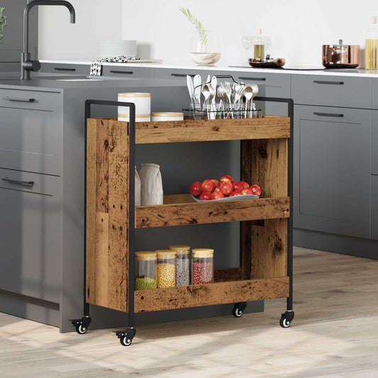 Keuken Trolley Oudhout 70 x 30 x 82 cm Bewerkt hout is nu te koop bij PeponiXL, paradijselijk wonen!