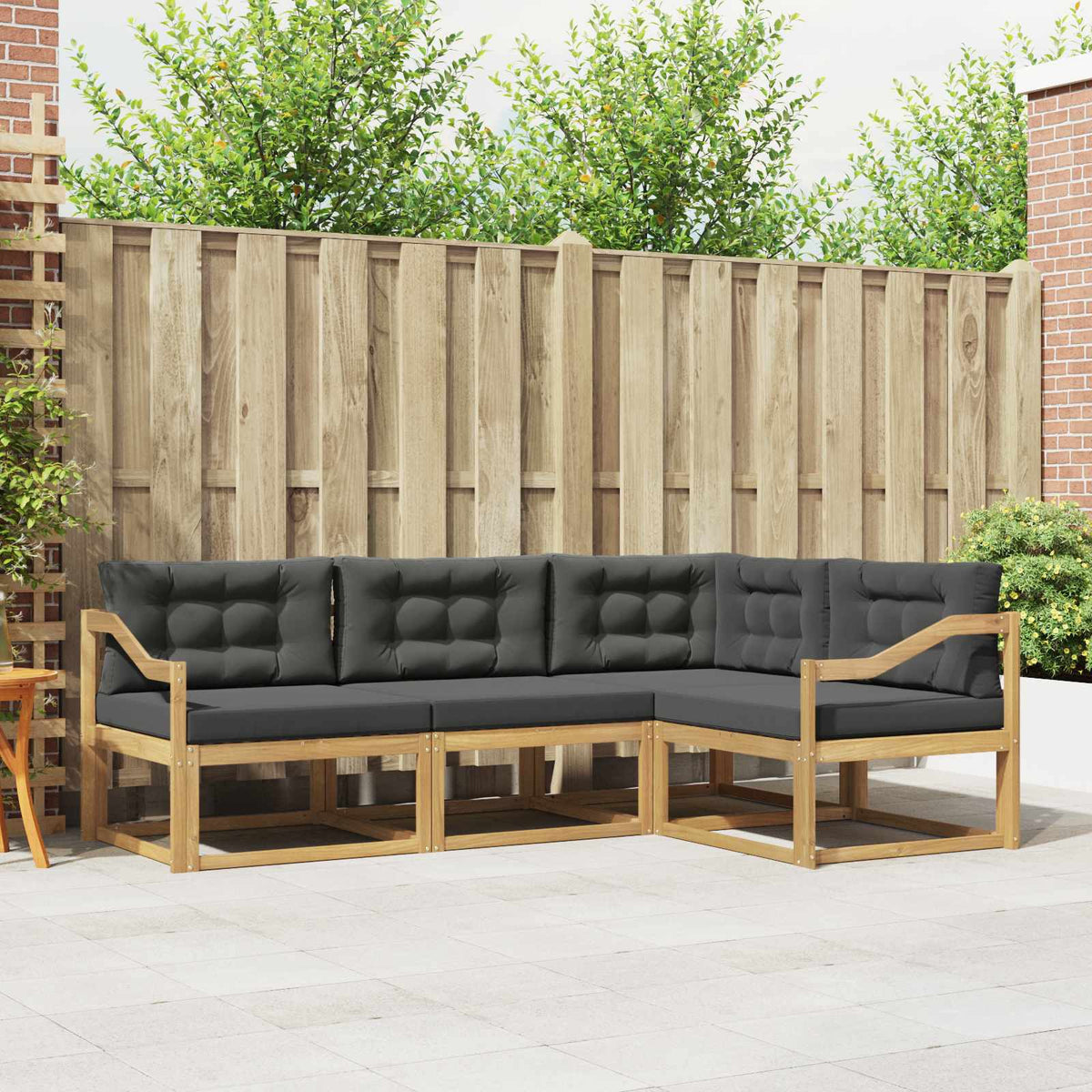 Buiten bankenset 3 pcs Wit en antracietkleurig Polyester is nu te koop bij PeponiXL, paradijselijk wonen!
