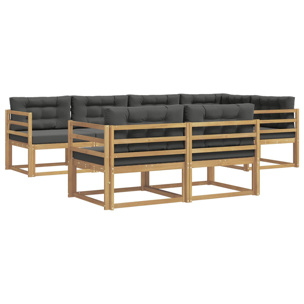 Buiten bankenset 6 pcs Wit en antracietkleurig Polyester is nu te koop bij PeponiXL, paradijselijk wonen!
